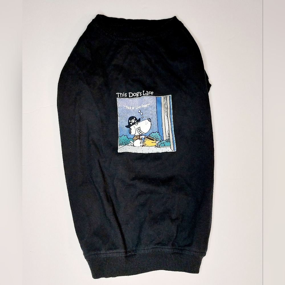 Black Petco Halloween "Trick or‎ Liver Treat" Doggy Tshirt LG